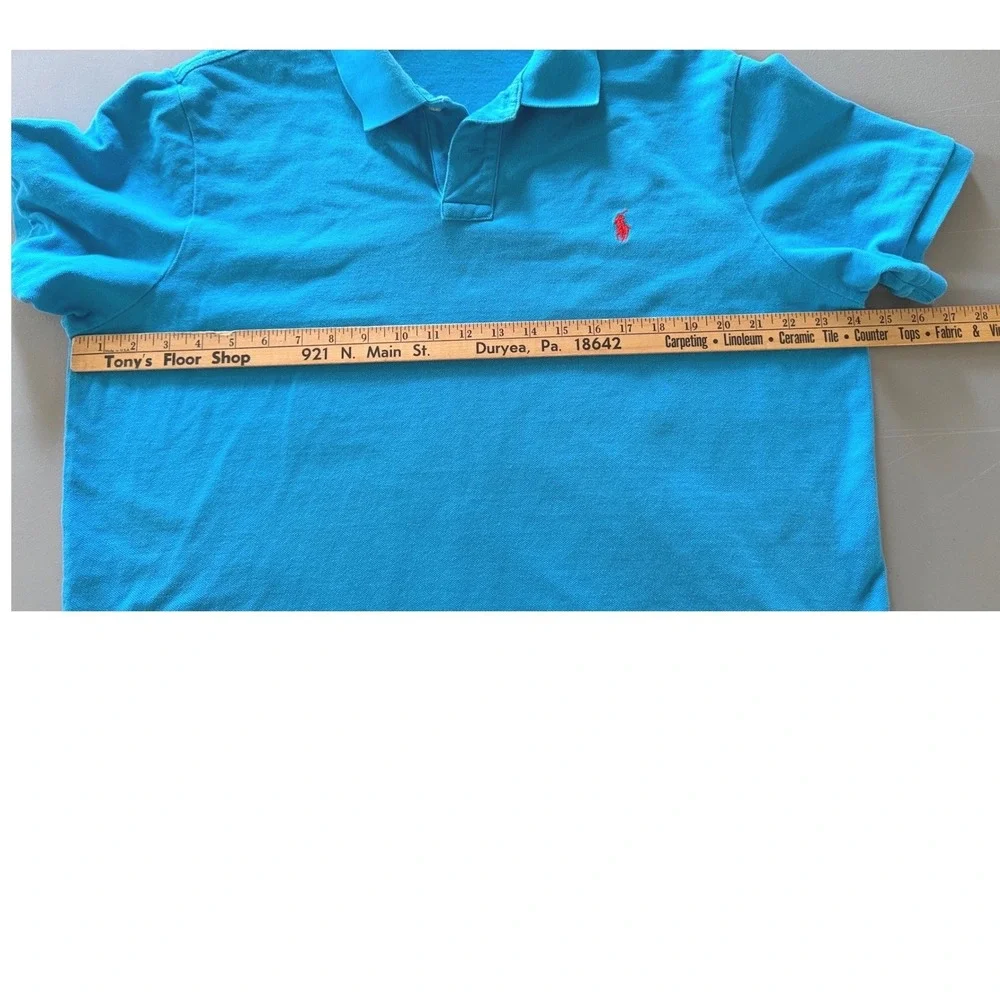 Polo Ralph Lauren Men XXL Custom Fit Bright Blue Short Sleeve Cotton Polo Shirt